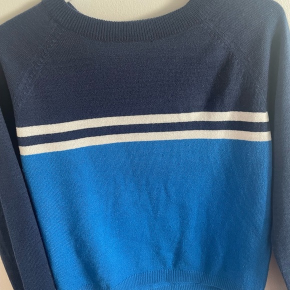 blue and white striped sweater, wool material, - Picture 2 of 7